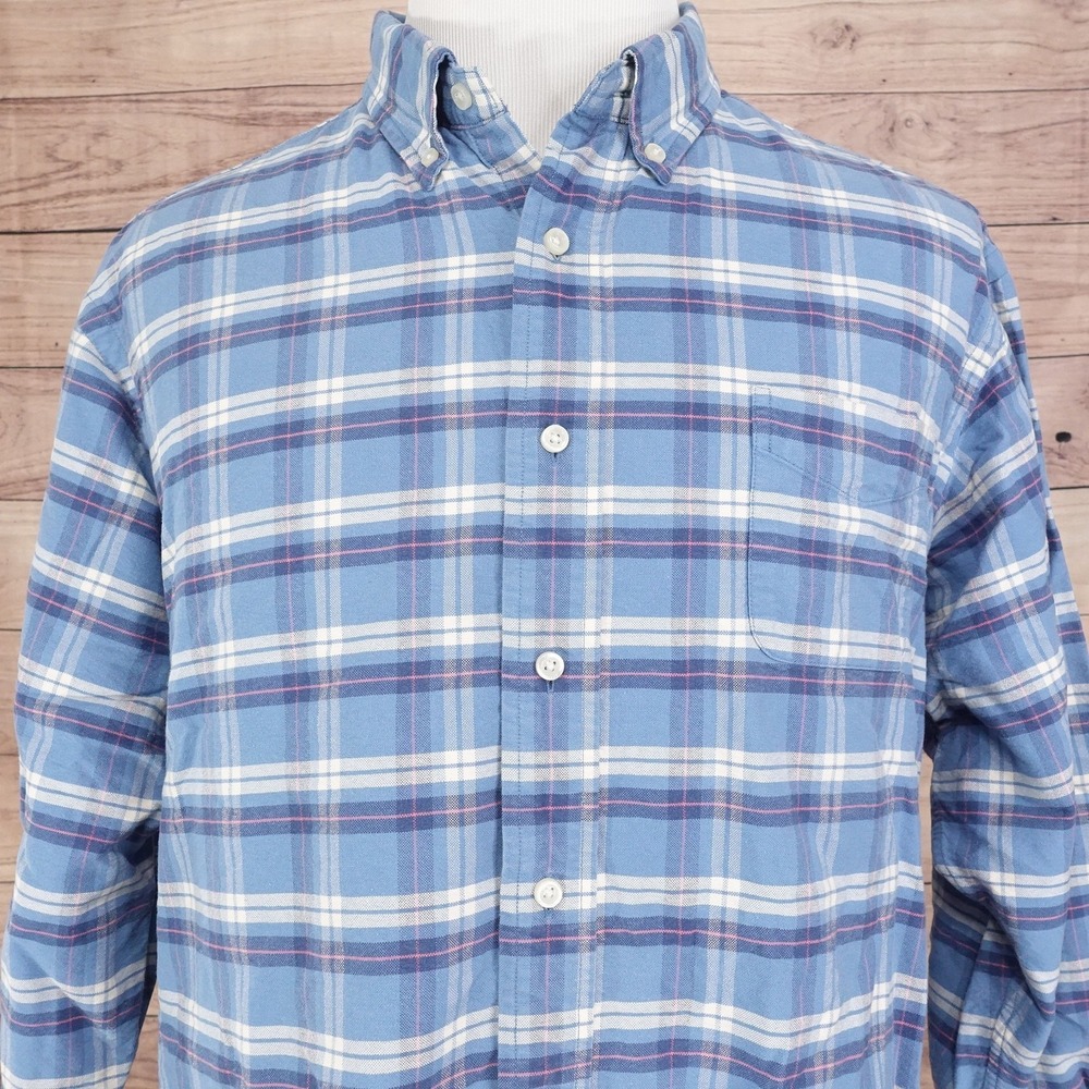 Cremieux Shirt Mens 2XL Blue Plaid Button Down Long Sleeve Classics Thick -S2